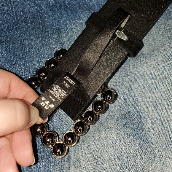 Dynamite, black Square buckle belt, size extra small/small - Picture 7 of 7